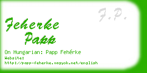 feherke papp business card